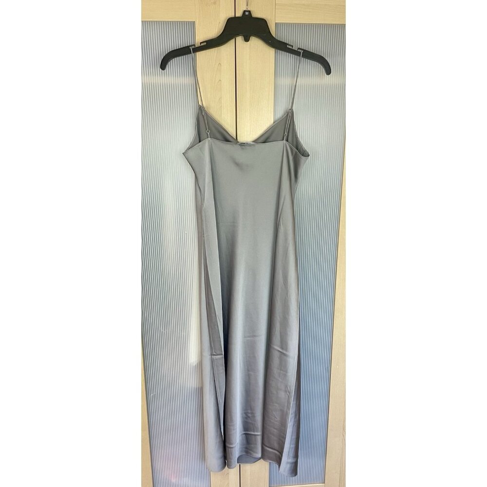 J. Crew Gwyneth slip dress silver Sz 6 gray Party Cocktail Wedding Slimming - Picture 4 of 8
